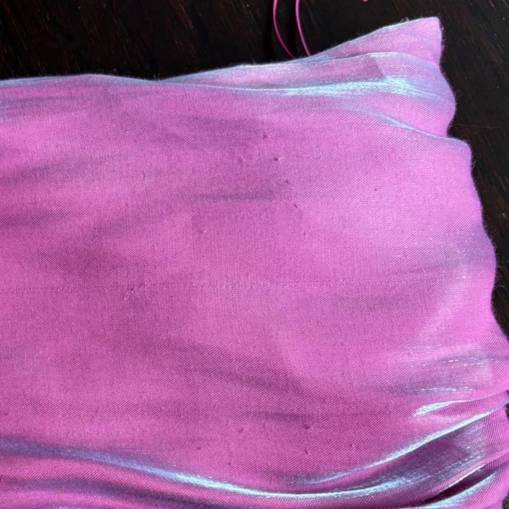 Hausen Purple Iridescent One Shoulder Ruffle Ruched Mini Dress Sz‎ Large Event